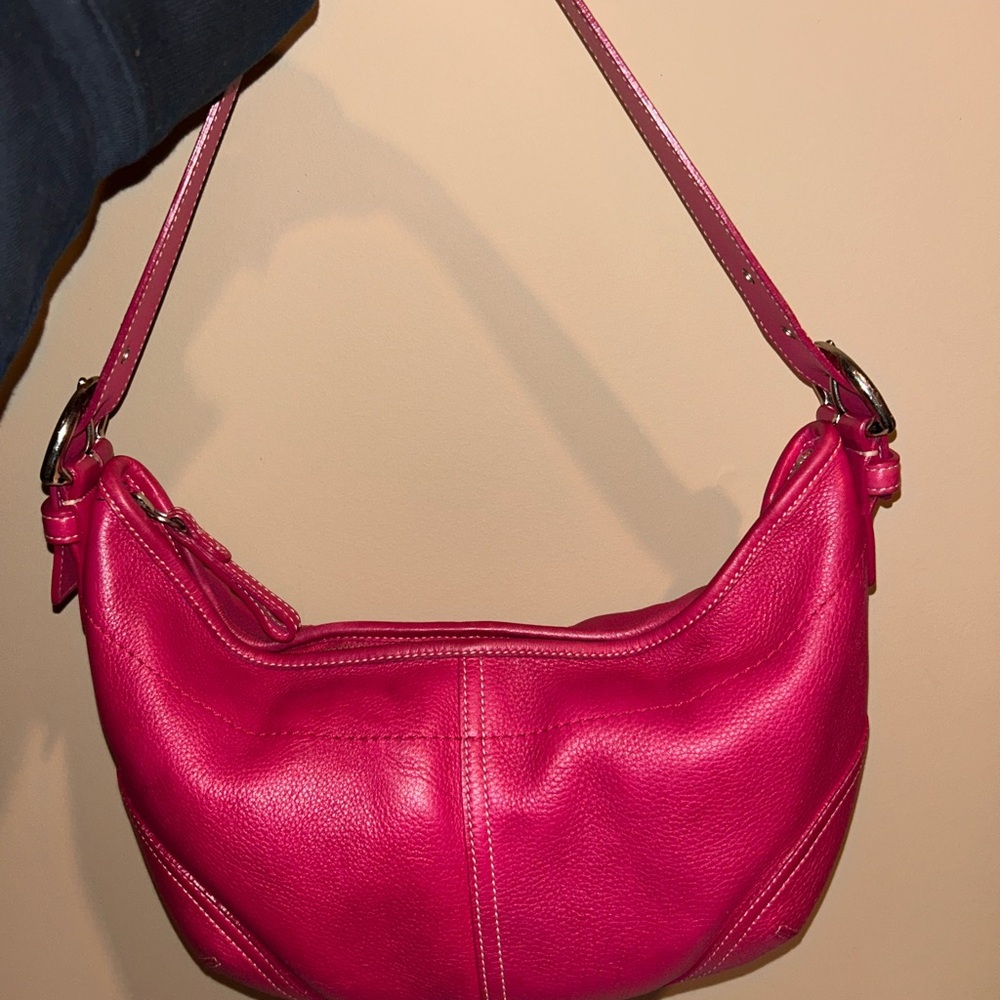 Coach Pink Leather Shoulder Bag